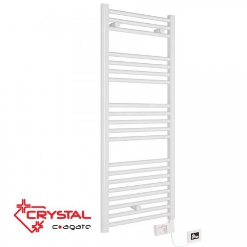 Електрическа лира за баня Crystal E-AGATE WHITE 300 W, бяла, 800X500 mm