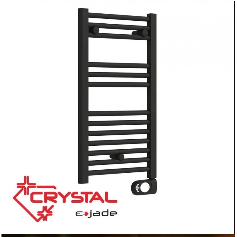 Електрическа лира за баня Crystal E-JADE MATT BLACK 500 W, 920×480 mm - цена: