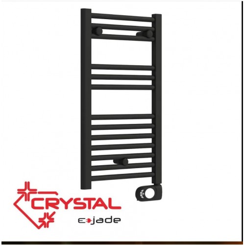 Електрическа лира за баня Crystal E-JADE MATT BLACK 300 W, 720×400 mm