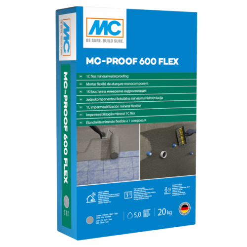 Еднокомпонентна еластична циментова хидроизолация MC-Proof 600 Flex
