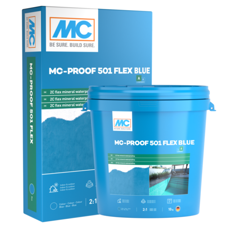 Двукомпонентна минерална хидроизолация MC-Proof 501 Flex Blue комп В 10кг - цена: